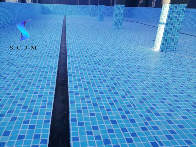 盤錦興隆臺馬賽克防滑膠膜安裝完成效果圖